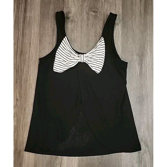 Disney Parks Womens XS Black Mickey Mouse Tank Open Back Layer Bow - Picture 2 of 10